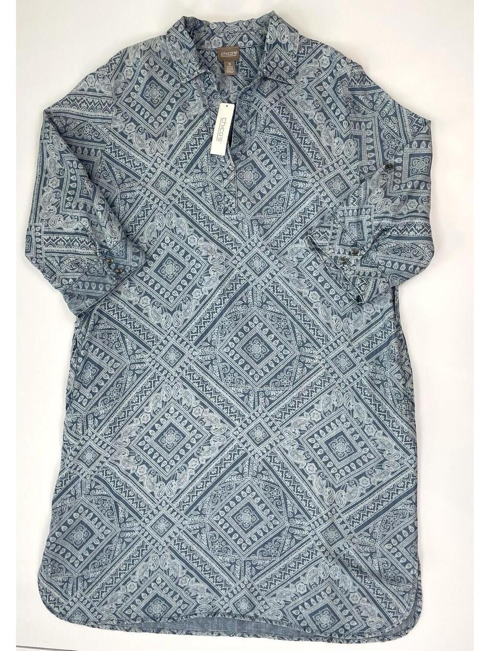 NWT Chico's Soft Penuelo Denim Chambray Tunic Dress Artisan Boho Chico’s 3